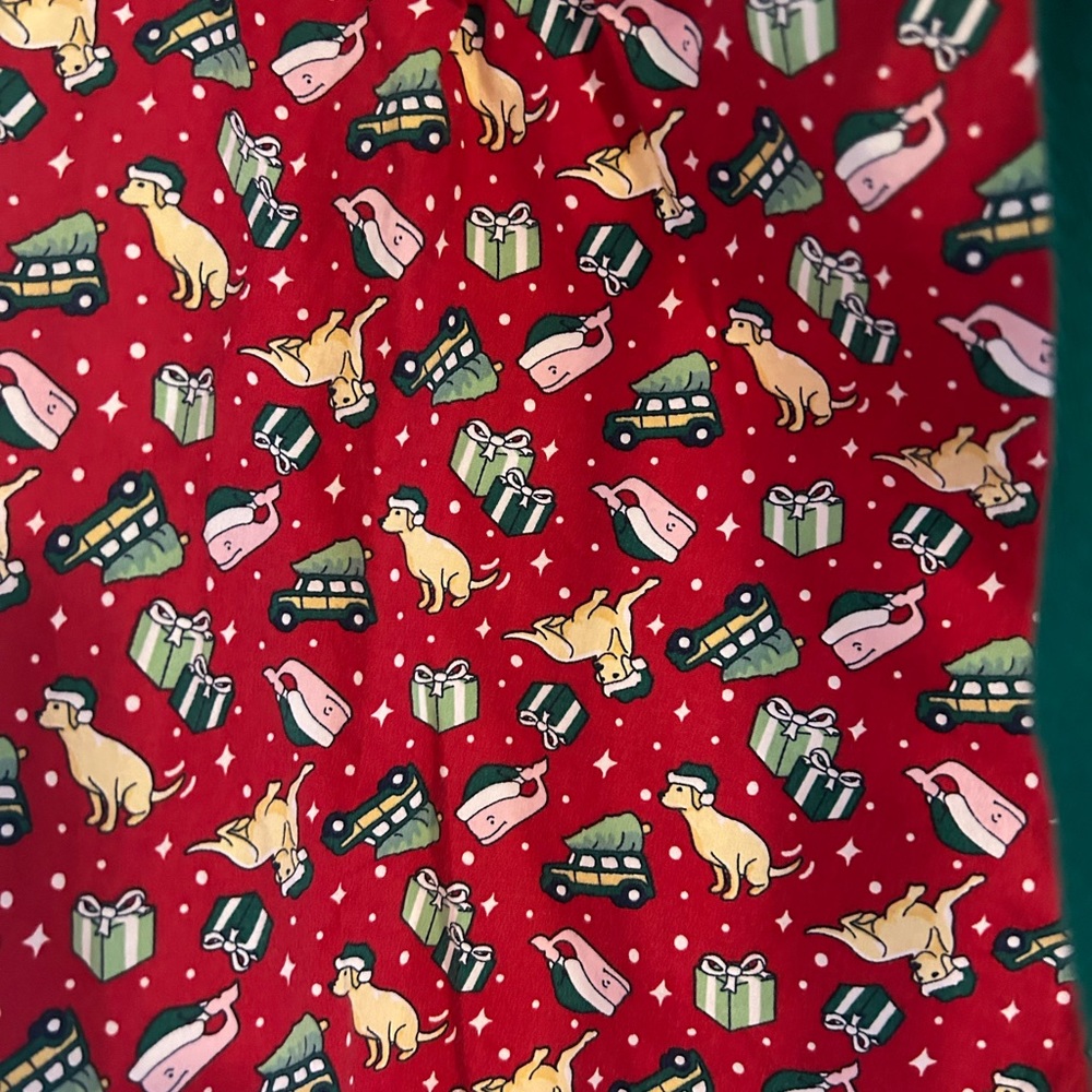 Vineyard Vines Red Pajama Bottoms with Holiday Print